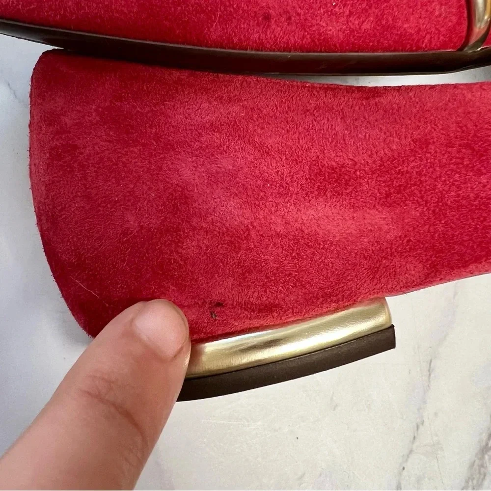 AGL Attilio Giusti Leombruni Red Suede Slip On Casual Womens Shoe Size 36 - Picture 10 of 17